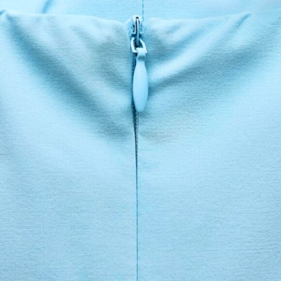 ZARA ZARA RAISED FLOWER STRAPLESS HALTER DRESS BLUE M  NWT - Picture 6 of 11